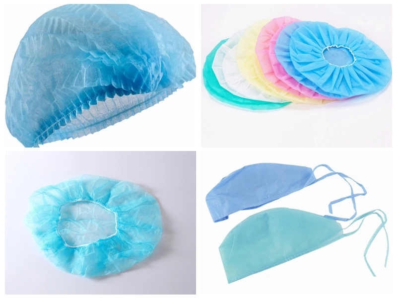 Disposable Non Woven Protective Clip Cap Nursing Round Cap Mop Cap