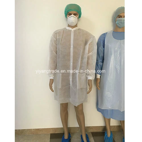 Disposable Polypropylene Lab Coat for Visitor