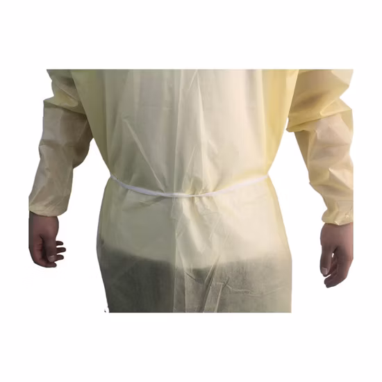 使い捨て防水黄色 PPE 不織布隔離ガウン